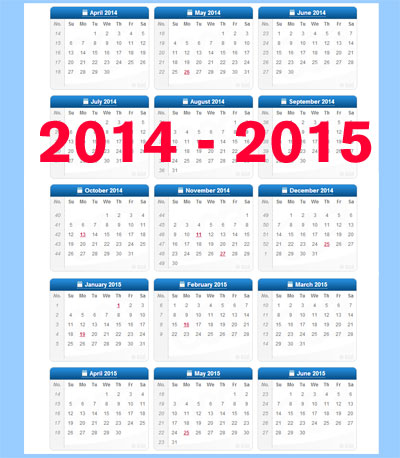 Click here for the Benchmarking calendar 2014 - 2015